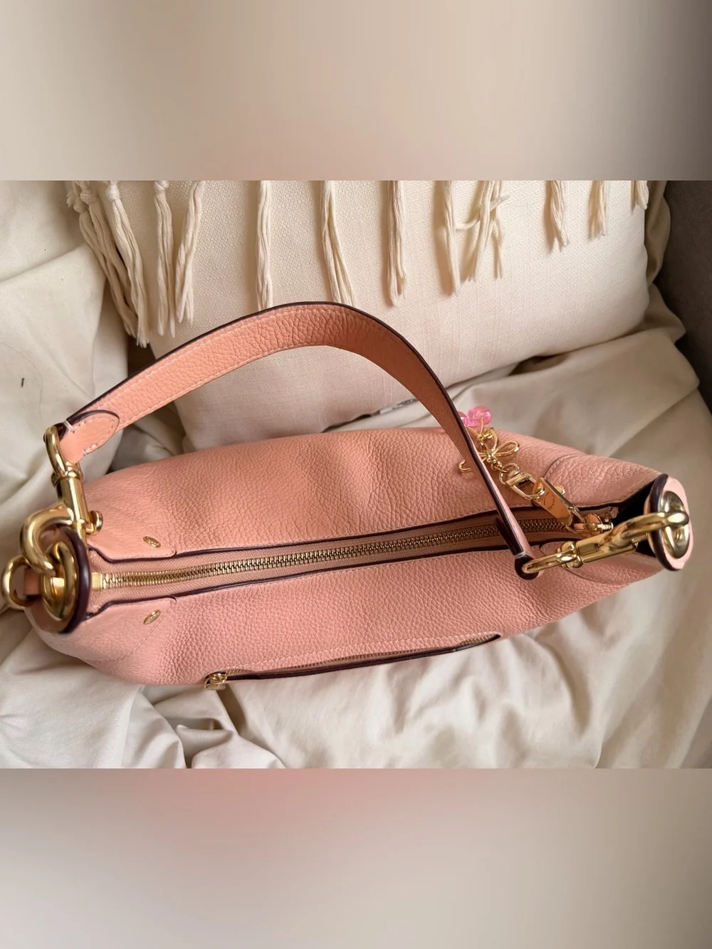 Coach Mara Pink Pebbled Leather Hobo with Gold Hardware 🎀